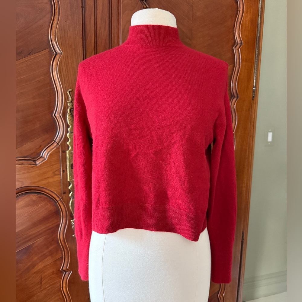 Everlane cashmere mock neck crop sweater